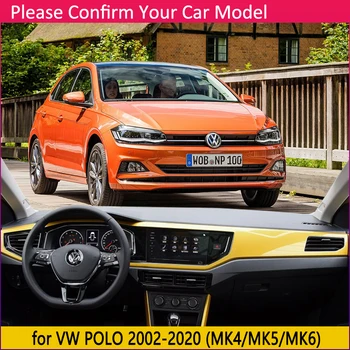 Volkswagen VW POLO 9N 9N3 6R 6C AW 2002~2020 4 5 6 neslystantis prietaisų Skydelio Kilimėlis Padengti Trinkelėmis skėtį nuo saulės Dashmat Kilimų Automobilių Reikmenys