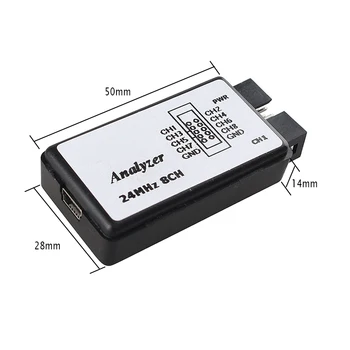 USB SALEAE Logic Analyzer 24MHz 8 Kanalo 24M/sekundžių Logic Analyzer Derintuvas Už RANKOS FPGA Logic Analyzer Logika 24M 8CH