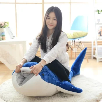 150cm Didelio Dydžio Minkštas Ryklys Pliušinis Žaislas Didelis Kūrybinis Mėlynasis Banginis Įdaryti Minkštas Ryklių, Jūros Žuvų Pliušas Pagalvės Gražių Vaikų, Kūdikių Lėlės