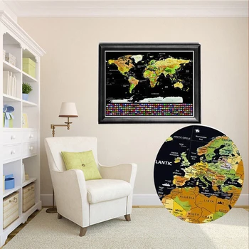 Subraižyti išjungti Leidinys Pasaulio Žemėlapyje Asmeninį Kelionės Atlas Plakatas su šalies Vėliavomis 42*30CM