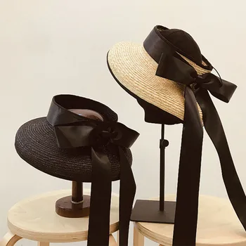 Elegantiškas UPF50+ Lanksčiuosius saulės, skrybėlės moterims, Platus Kraštų Nerijos Šiaudų Bžūp Vasaros Paplūdimio Skrybėlę su Ilgu Kaspinu Lankas TravelDerby Saulės Skrybėlę Bžūp