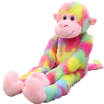 Naujas atvykimo mielas spalvingas iškamša žaislas vaivorykštė beždžionė minkštas pliušinis žaislas su ilgas rankas , puikus vaikų žaislas