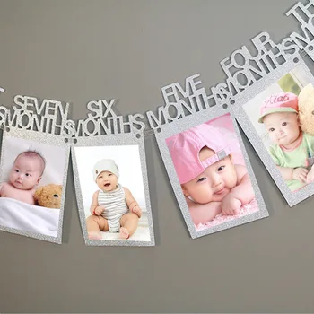 Su Gimtadieniu Reklama 12 Mėnesių Foto Rėmelis Reklama Girliandą Berniukas Mergaitė Pirmojo Gimtadienio Apdailos Baby Shower Prekes