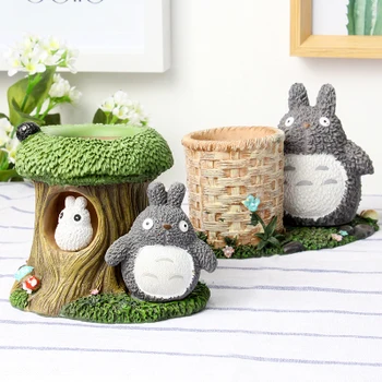 Totoro Kawaii Stalas Rašiklio Laikiklis Mielas Pieštukas Turėtojas Biuro Stalas Organizatorius Stacionarių Turėtojas Dervos Pen Puodą