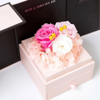 2020 Valentino Dienos Dovanos Dirbtinės Gėlės Lokys Pakilo Dviejų Durų Dovanų Dėžutė Enternal Rose Gimtadienį, Jubiliejų, Vestuvių dovanos