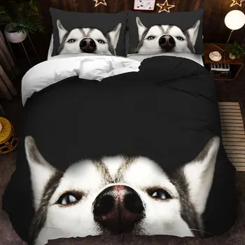 Gyvūnų 3d mielas šuo užsakymą patalynės komplektas antklodė padengti užvalkalas 3pcs twin dizaineris dizaineris patalynės prabanga