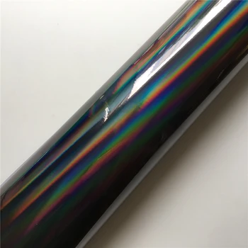 Geriausios Kokybės Vaivorykštės Holografinis Kino Rainbow Black Chrome 