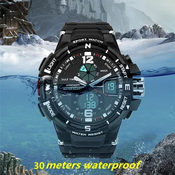 SANDA top brand prabangių sportinių laikrodžių mados karinės žiūrėti vyrų Laikrodis Vyrų vandeniui LED skaitmeninio laikrodžio Relogio Masculino