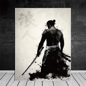 Japonų Samurajus Plakatai HD Spausdinimo ant Drobės Modernios Sienos Meno Dekoratyvinis Nuotraukų Skaičius Paveikslų Kambarį Dekoro be Rėmelio