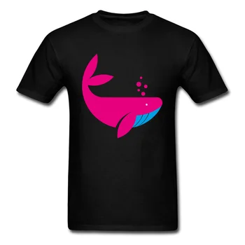 Laikykite Kvėpavimą 2018 Pink Cartoon Banginis Spausdinti Vyrų T-shirt Funky Juoda Viršūnės T-shirts O Kaklo trumpomis Rankovėmis Medvilnės Drabužius
