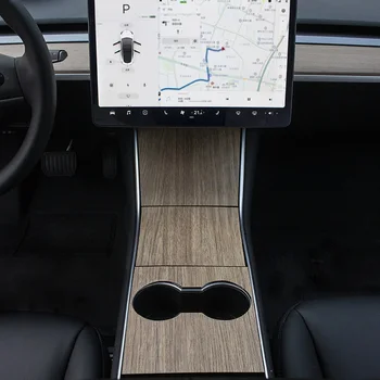 Automobilio Centrinio Valdymo Skydo Lipdukas, Skirtas Tesla Model 3 Interjero Stilių Auto Apsauginės Plėvelės Anglies Pluošto Medienos Grūdų Lipdukai