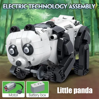 427PCS Miesto Technologija Asamblėjos Pastato Blokus įrangos pardavimas, biuro įrangos Elektros Panda Gyvūnų Robotas Plytų Žaislai, Lavinimo Dovana Berniukams