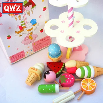 QWZ Žaislai Modeliavimas Magnetinio Ledų Mediniai Žaislai Apsimesti Žaisti, Virtuvės Maisto Baby Kūdikių Žaislų Maisto Gimtadienio, Kalėdų Dovana