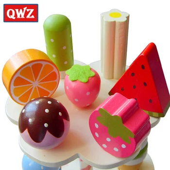 QWZ Žaislai Modeliavimas Magnetinio Ledų Mediniai Žaislai Apsimesti Žaisti, Virtuvės Maisto Baby Kūdikių Žaislų Maisto Gimtadienio, Kalėdų Dovana
