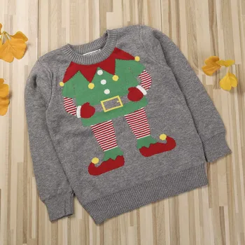 Palaidinės mergaitėms, vaikams, kūdikių mergaitės Kalėdinis megztinis megztas įgulos kaklo spausdinti palaidinukė megztinis kalėdų drabužiai mergaitėms