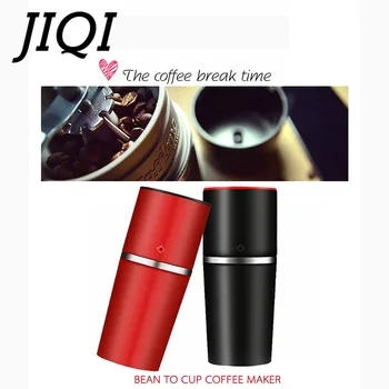JIQI Nešiojamas Mini Kavos puodelio mašina, rankiniu būdu Kavos Pupelių Malūnėlis su filtro Kavos Puodelio nuimamas plaunamas Frezavimo įrenginys