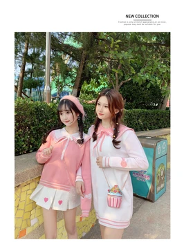 Kortelės Gūstītājs SAKURA Anime karinio jūrų Laivyno Lolita Moterų palaidinė korėjos studentų saldus trikotažas kolegija stiliaus Šviežias saldus lolita top kawaii
