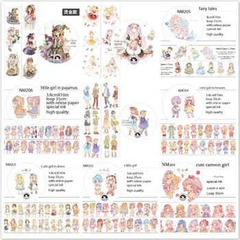 Mielas Washi Tape Animacinių Merginų Kawaii Raštinės Reikmenys Japonijos Izoliacine Juosta Cinta Adhesiva Decorativa Medžiaga Pieno Stiklo Planavimo Įrankis