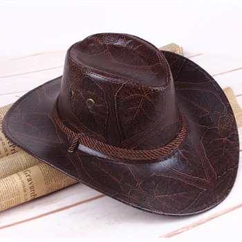 Pu odos apsauga nuo saulės sun žirgais jojimo kelionę kepurės mados paplūdimys skrybėlės vyrų Džiazo skrybėlę JAV Vakarų Kaubojus Eksportas į Šiaurės Ameriką bžūp