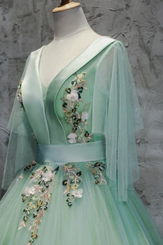 Pasakų šviesiai žalia siuvinėjimo butterly rankovės cosplay kamuolys suknelė viduramžių suknelė Renesanso suknelė karalienės Viktorijos/ Belle Kamuolys
