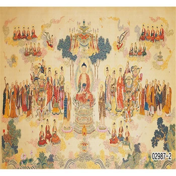 Beibehang Auksinis Buda Budistų Šventyklų Freskos Užsakymą Didelė svetainė Ekrano Fono Sienos Tapetai, 3D Stereo Tapetai