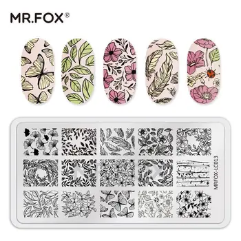 MRFOX Štampavimo Nagų Plokštelės Išraiškos Meilė Širdies Modelio Aukštos Kokybės Nail Art Stamping Plokštė Manikiūro Įrankiai