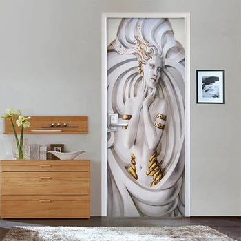 Europos Stiliaus 3D Iškilumo Statula Durų Lipdukas Lipnios atsparus Vandeniui Sienų Tapetai Kambarį Viešbutyje Dekoro Siena Lipdukas 3 D