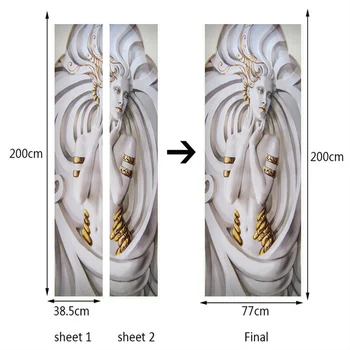 Europos Stiliaus 3D Iškilumo Statula Durų Lipdukas Lipnios atsparus Vandeniui Sienų Tapetai Kambarį Viešbutyje Dekoro Siena Lipdukas 3 D