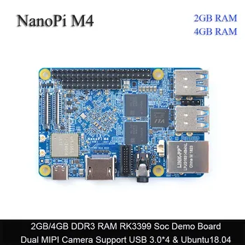 FriendlyElec NanoPi M4 2GB/4GB DDR3 Rockchip RK3399 SoC 2.4 G & 5G dual-band WiFi,Parama Android 8.1 Ubuntu, AI ir giliai mokytis