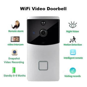 CUSAM Vaizdo Doorbell Smart Wireless WiFi Saugumo Durys Bell Vaizdo Įrašymo Namuose Stebėti Naktinio Matymo Domofonas duris telefono