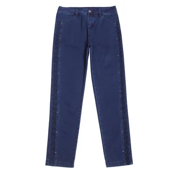Vasarą ir rudenį, stilingi nėriniai elastinga džinsinio džinsus kulkšnies ilgis siuvinėjimo tuščiaviduriai iš orui plonas džinsai moterims NW17C1200