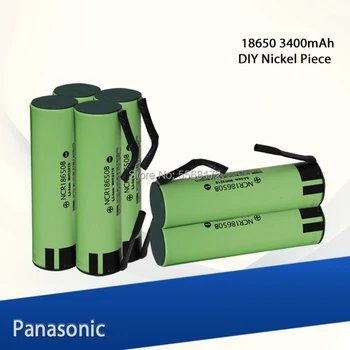 2019 Panasonic NAUJAS originalus NCR18650B 3.7 V 3400mAh 18650 įkraunama ličio baterija baterija + PASIDARYK pats nikelio gabalas