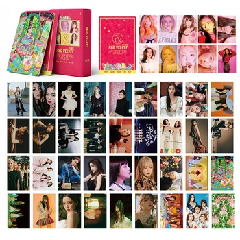 54Pcs/box Kpop Raudonos Aksomo Photocard HD Nuotraukų Albumas Plakatas Kortele Aukštos Kokybės Nuotraukos K-pop Raudonos aksomo LOMO KORTELES, Nauja siunta