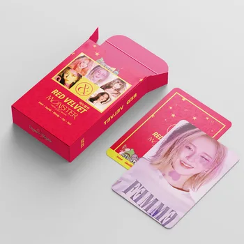 54Pcs/box Kpop Raudonos Aksomo Photocard HD Nuotraukų Albumas Plakatas Kortele Aukštos Kokybės Nuotraukos K-pop Raudonos aksomo LOMO KORTELES, Nauja siunta