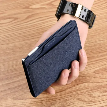 Williampolo carteira masculina pequeno mini ultra-fino compacto carteira artesanal carteira nominalaus padaryti cartão de lona bolsa de d