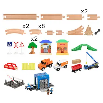 Traukinio Žaislų Rinkinys Medinių Bėgių Kelio Ir Traukinio Rinkinį Vaikams Žaislas, Draugiškas Ir Statybos Švietimo Žaislai Vaikams