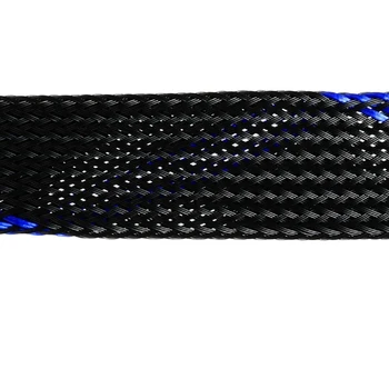 Pet Pintas Sleeving 32.8 Kojų 10M Plečiama Kabelis Wrap kaip 14mm Skersmens Vielos Apvalkalas, Mėlyna,Juoda