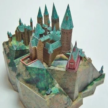 Alnwick Castle 3D Popieriniai Asamblėjos Papercraft Britų HP Pastatų Magiškas Filmas Galvosūkiai, Švietimo, Vaikams, Žaislai, Gimtadienio Dovana
