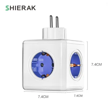 SHIERAK Smart Home Power Cube Lizdas ES Kištukas 4 Lizdai 2 USB jungtys Maitinimo Adapteris Juostos Pratęsimo Adapteris, Multi Perėjo Lizdai