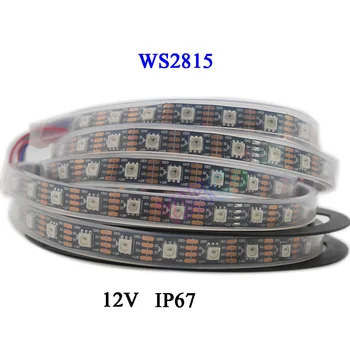 1m/2m/3m/4m/5m WS2815 led juostos juostos,30/60/144 taškų/led/m,IP30/IP65/IP67 DC12V Adresuojamo Dual-signalas Smart led šviesos juostelės
