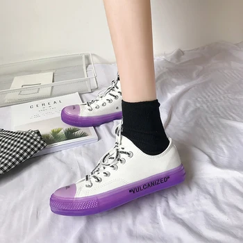 2020 metų vasaros naują želė susiuvimo raidžių drobė batai tendencija Harajuku stilius studentų plokšti batai.