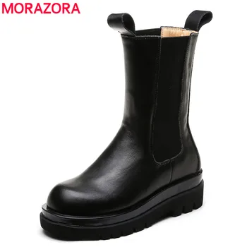 MORAZORA 2021 Nauji natūralios odos batai moterims rudens-žiemos batai platformos 