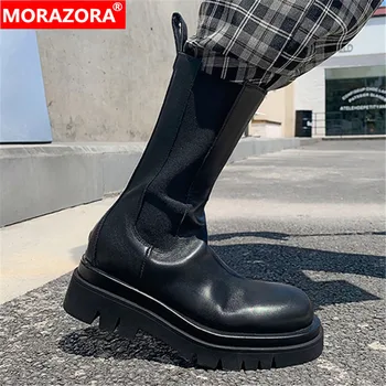 MORAZORA 2021 Nauji natūralios odos batai moterims rudens-žiemos batai platformos 