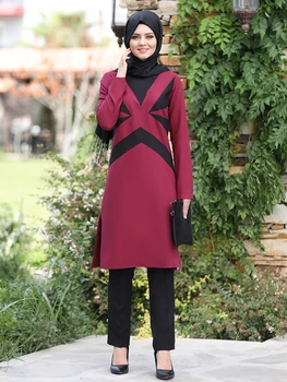 Dviejų dalių Hijab Musulmonų Kostiumas Tunika Kelnės Dubajus Maroko Europoje Islamo Drabužių Naujojo Sezono Moterų Mados Aukštos Kokybės