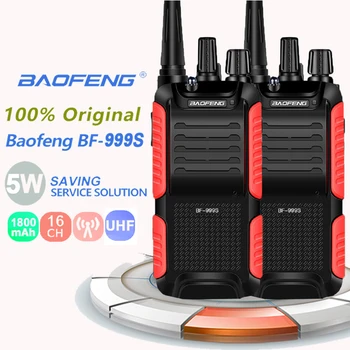 2VNT Naujos Originalios Baofeng 999S Walkie Talkie 5W 1800mAh UHF16 CH tolimojo Nešiojamų Du Būdu Radijo BF-999S Plus CB Radijo 999S