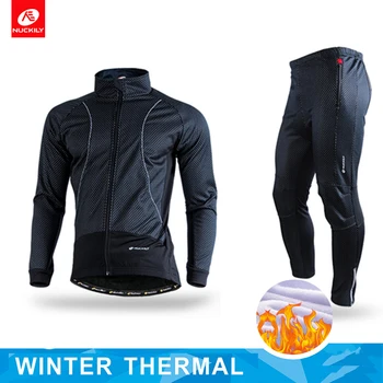 NUCKILY Dviratį Drabužių Dviračių Marškinėliai Nustatyti Žiemą Šilumos Kvėpuojantis, Greitai Sausas Drabužių Kostiumas Maillot Ropa Ciclismo Sporto Jersey