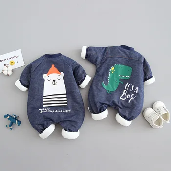 MANBOY 2020 m. žiemos vaikų naujo dizaino grynos medvilnės vientisas pižama kailis, kūdikių mados sleepwear, kūdikių jumpsuit kailis