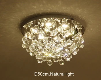 Šiuolaikinės mados romantiška apskrito K9 kristalų LED lubų šviestuvas 