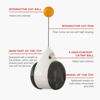 Smart Katė Žaislas su ratukais, Automatinė kačių žaislai interaktyvus Lrregular Sukasi Režimas Juokinga ne nuobodu katė prekes