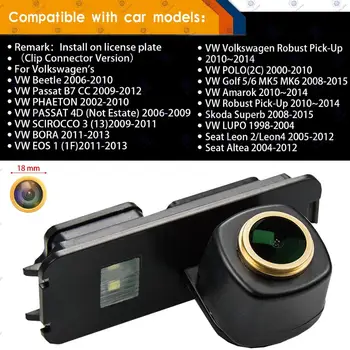 HD 720P Aukso Vandeniui Automobilio Galinio vaizdo kamera VW Amarok/Tvirtas Seat LEON Altea Skoda Superb I